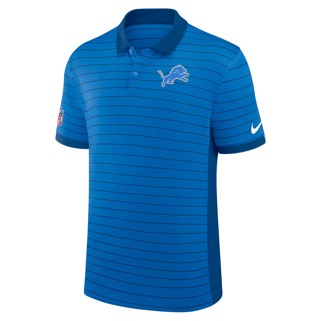 NFL Detroit Lions Nike 2025 Dri-Fit Striped Polo - Navy - Image 2