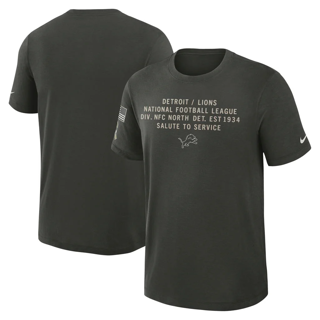 NFL Detroit Lions Nike 2025 Salute to Service Slub T-Shirt - Green