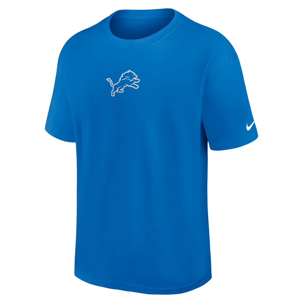 NFL Detroit Lions Nike Essential Heavy Max90 T-Shirt - Blue - Image 2