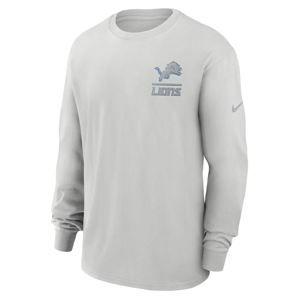 NFL Detroit Lions Nike Heavy Max90 Long Sleeve T-Shirt - Gray - Image 2