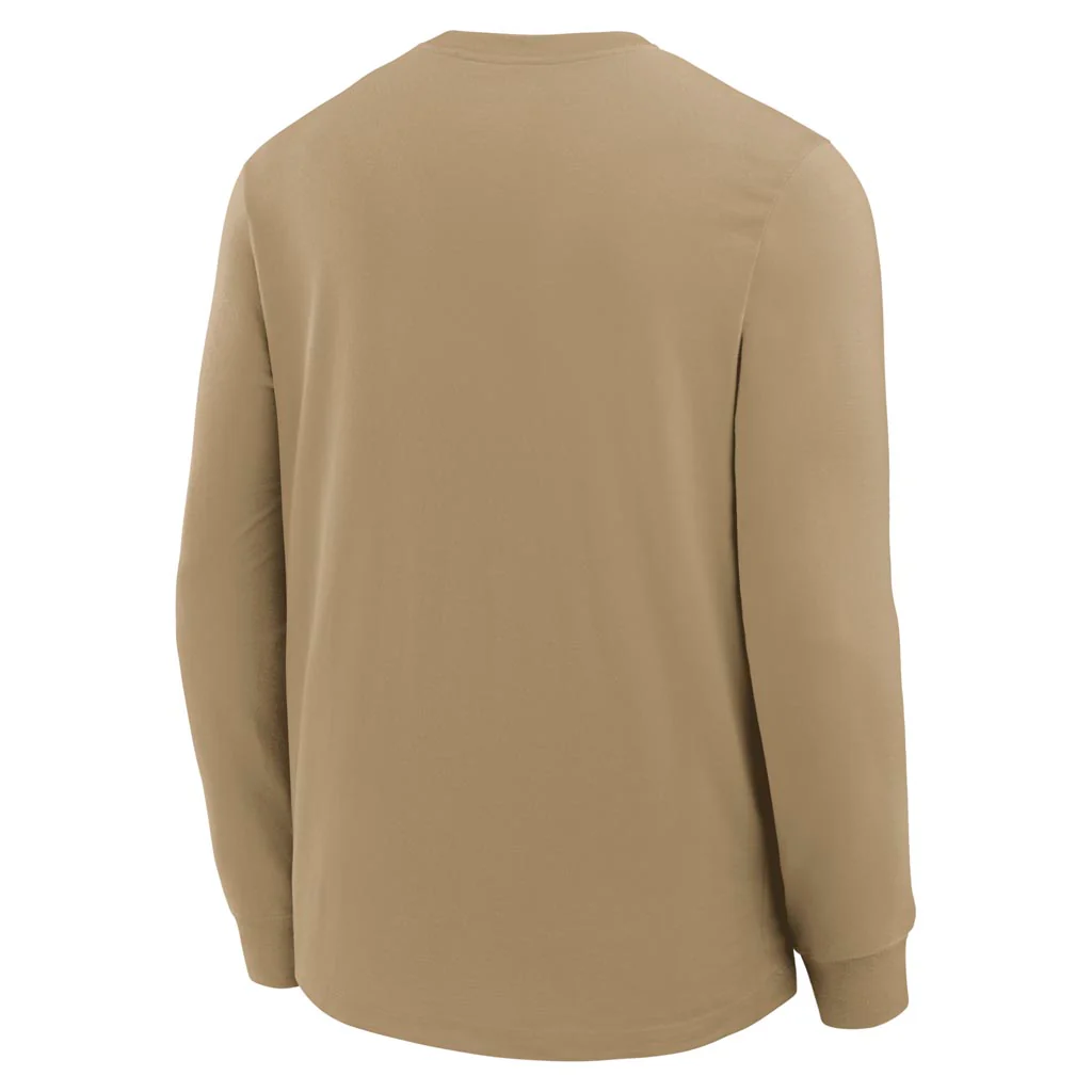 NFL Detroit Lions Nike Rewind Slub Long Sleeve T-Shirt - Tan - Image 3