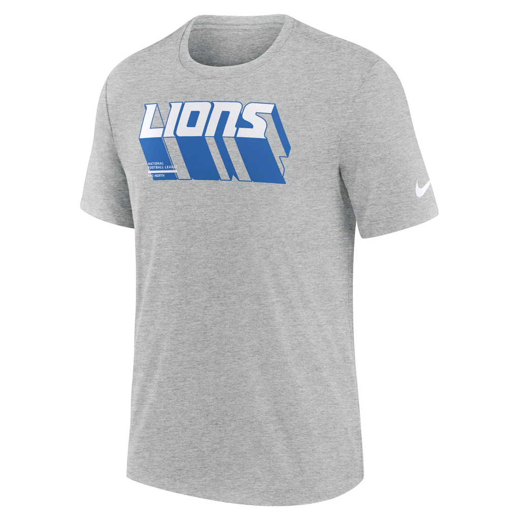 NFL Detroit Lions Nike Script Trail Triblend T-Shirt - Gray - Image 2