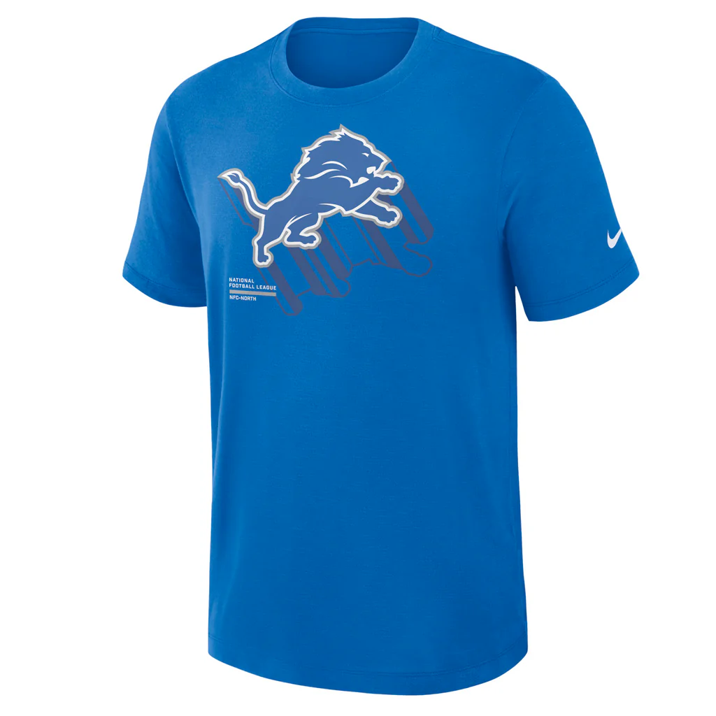 NFL Detroit Lions Nike Slub T-Shirt - Blue - Image 2