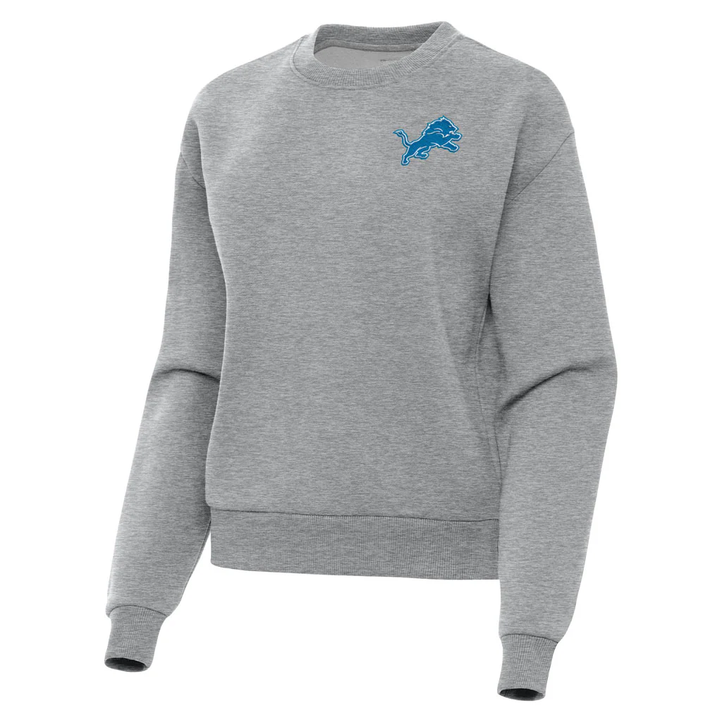 NFL Detroit Lions Women's Antigua Victory Crewneck Sweater - Heather gray