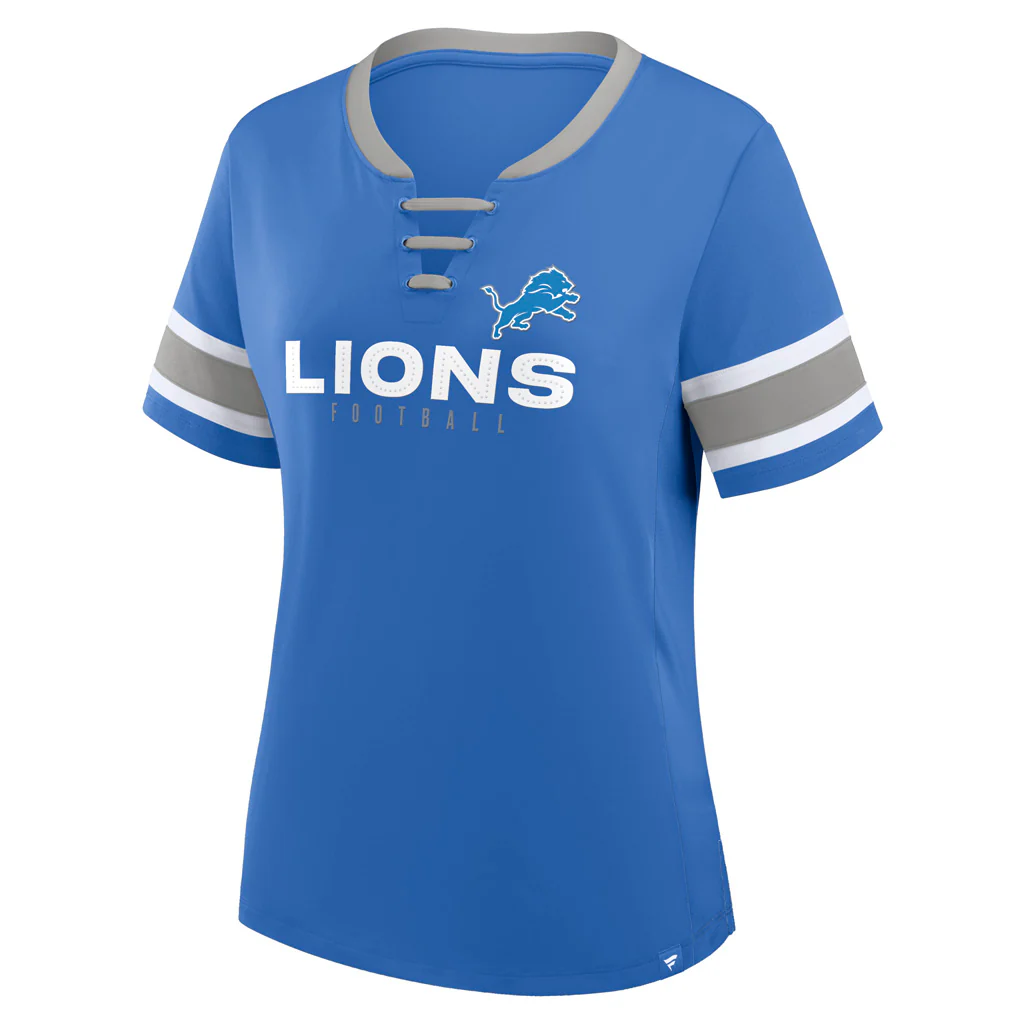 NFL Detroit Lions Women's Fanatics Draw Play Athena Lace-Up Top - Blue - Image 2