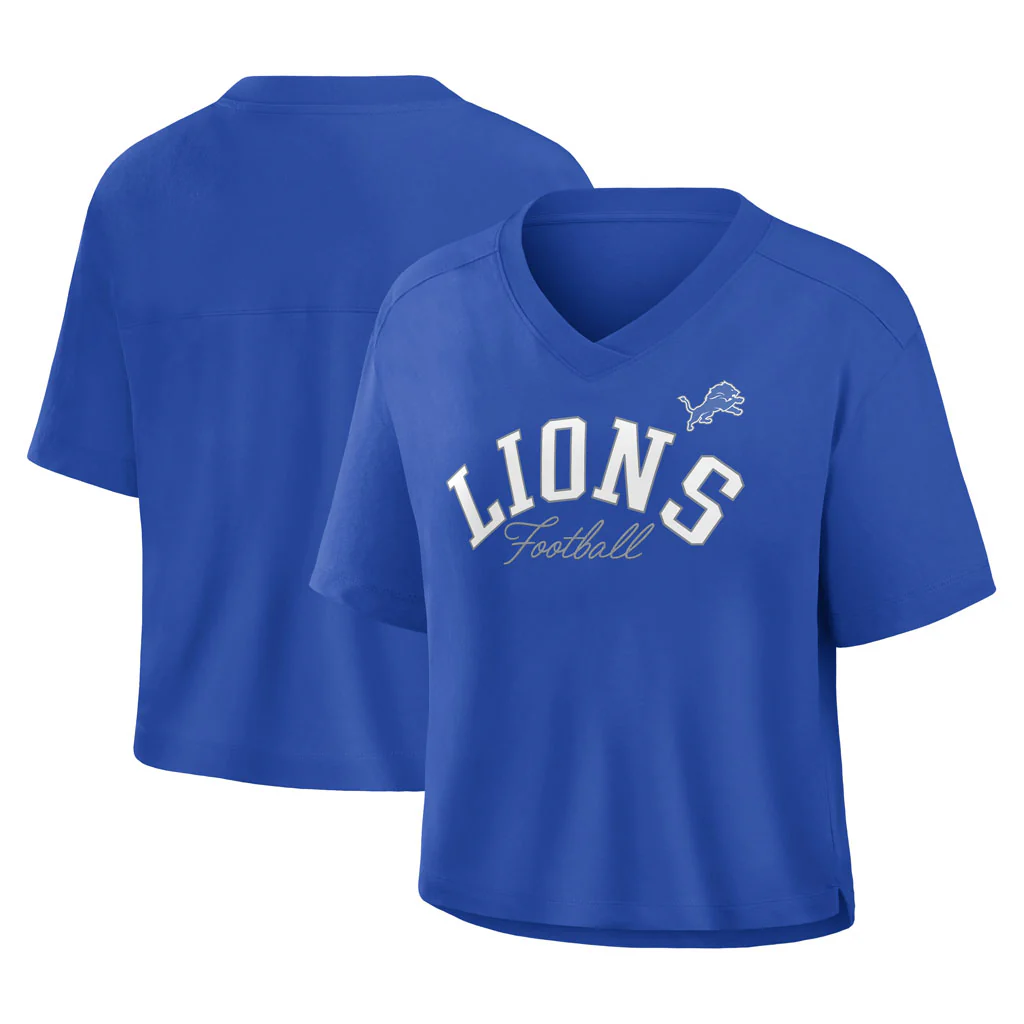 NFL Detroit Lions Women's Fanatics Option Read Fashion Top - Blue