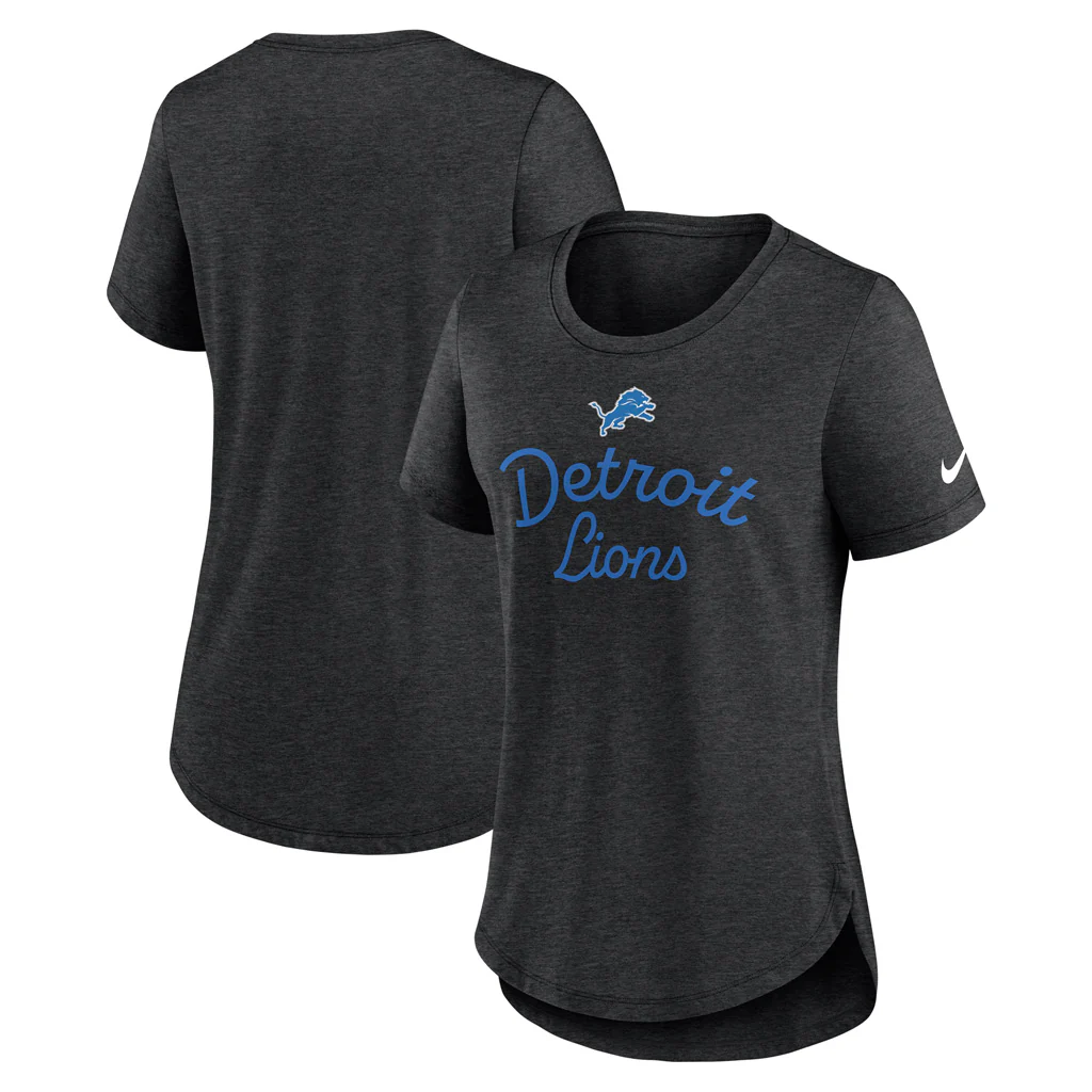 NFL Detroit Lions Women's Nike Fashion Triblend T-Shirt - Black
