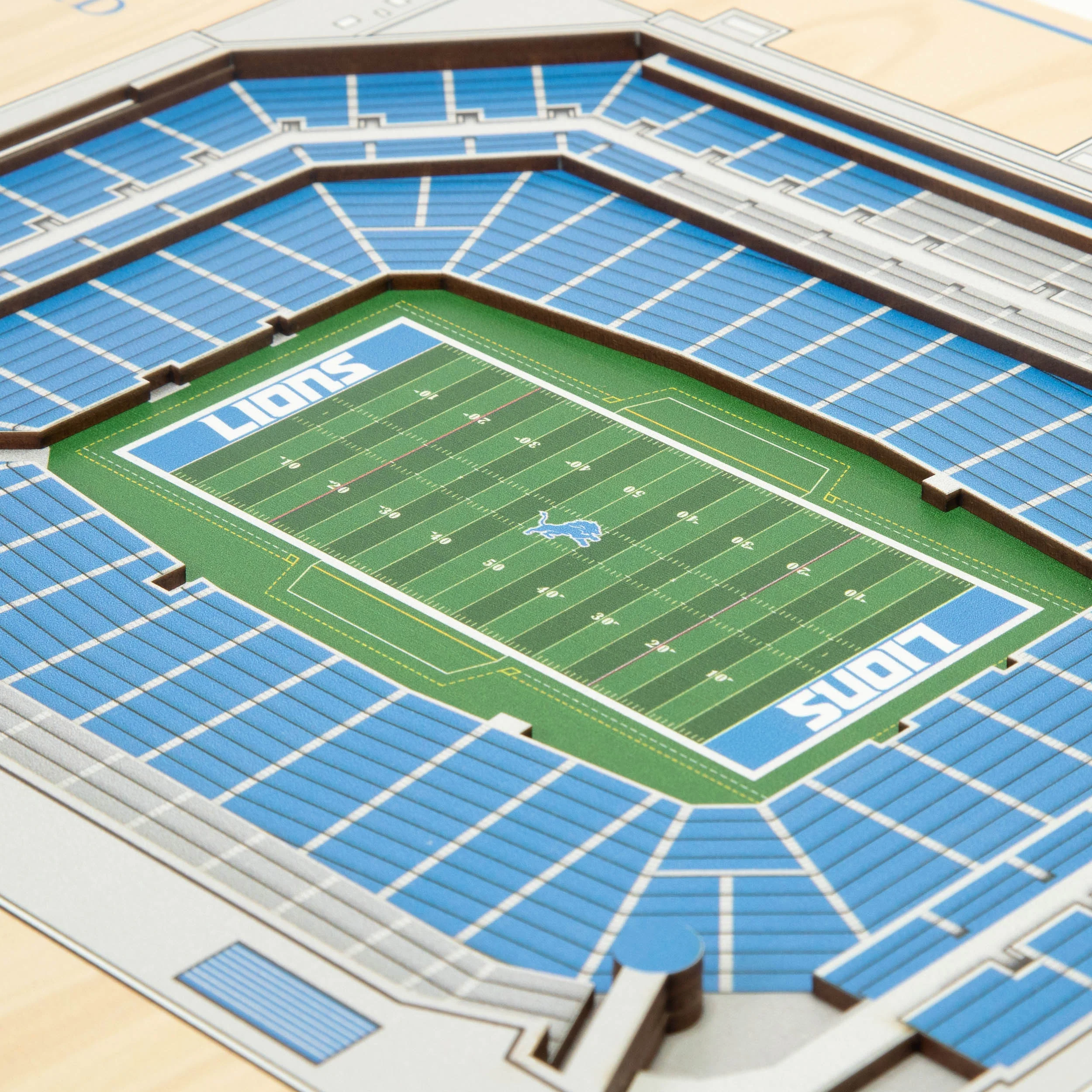 NFL Detroit Lions You the fan 5-Layer Stadium View Wall Art - Image 3