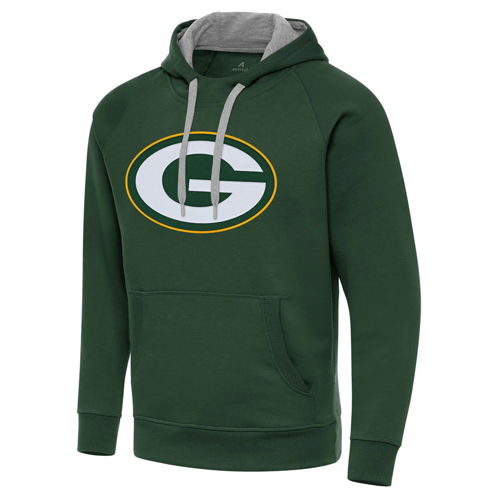 NFL Green Bay Packers Antigua Full Front Victory Pullover Hoodie - Green - Image 3
