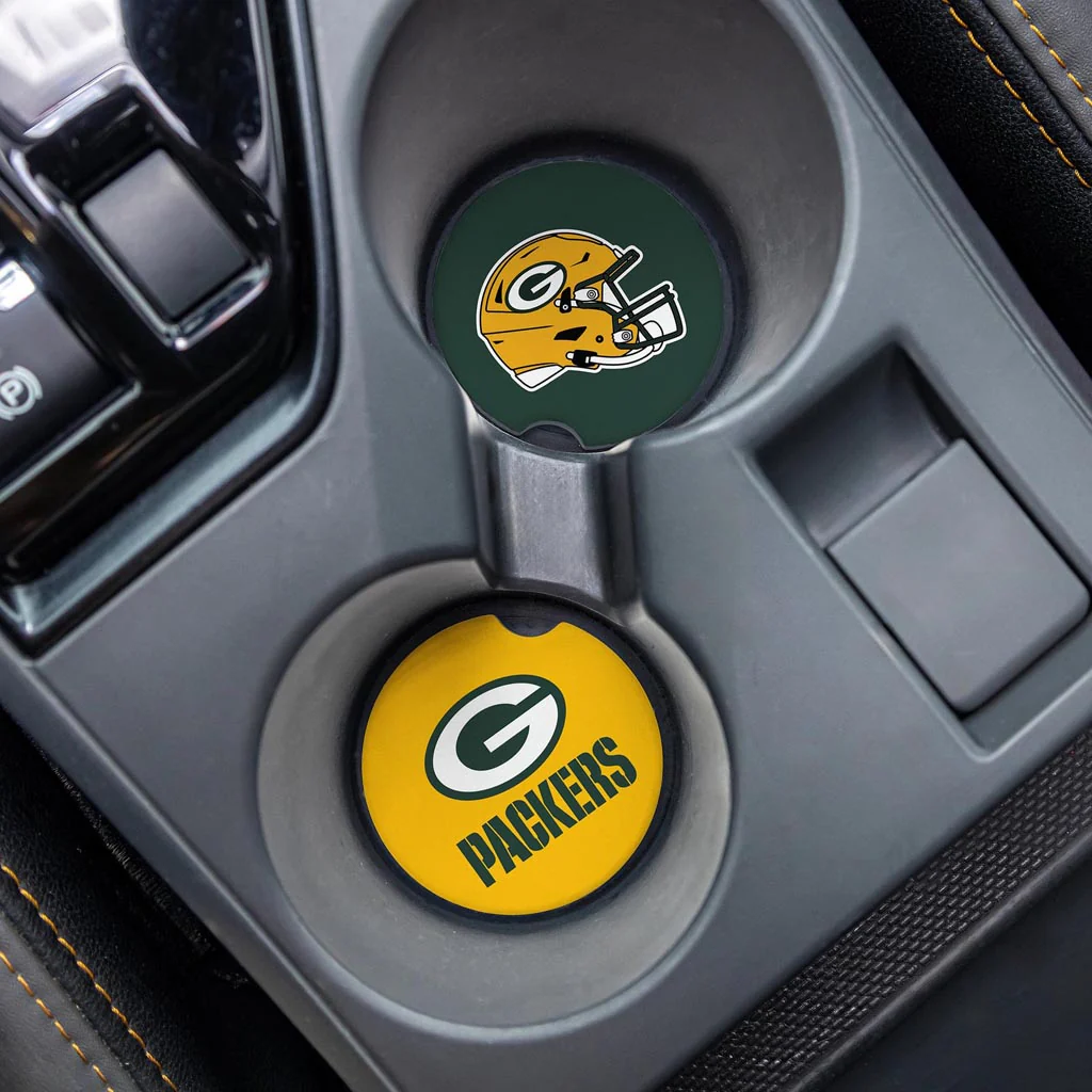 NFL Green Bay Packers Evergreen 2-Pack Car Coasters - Image 2