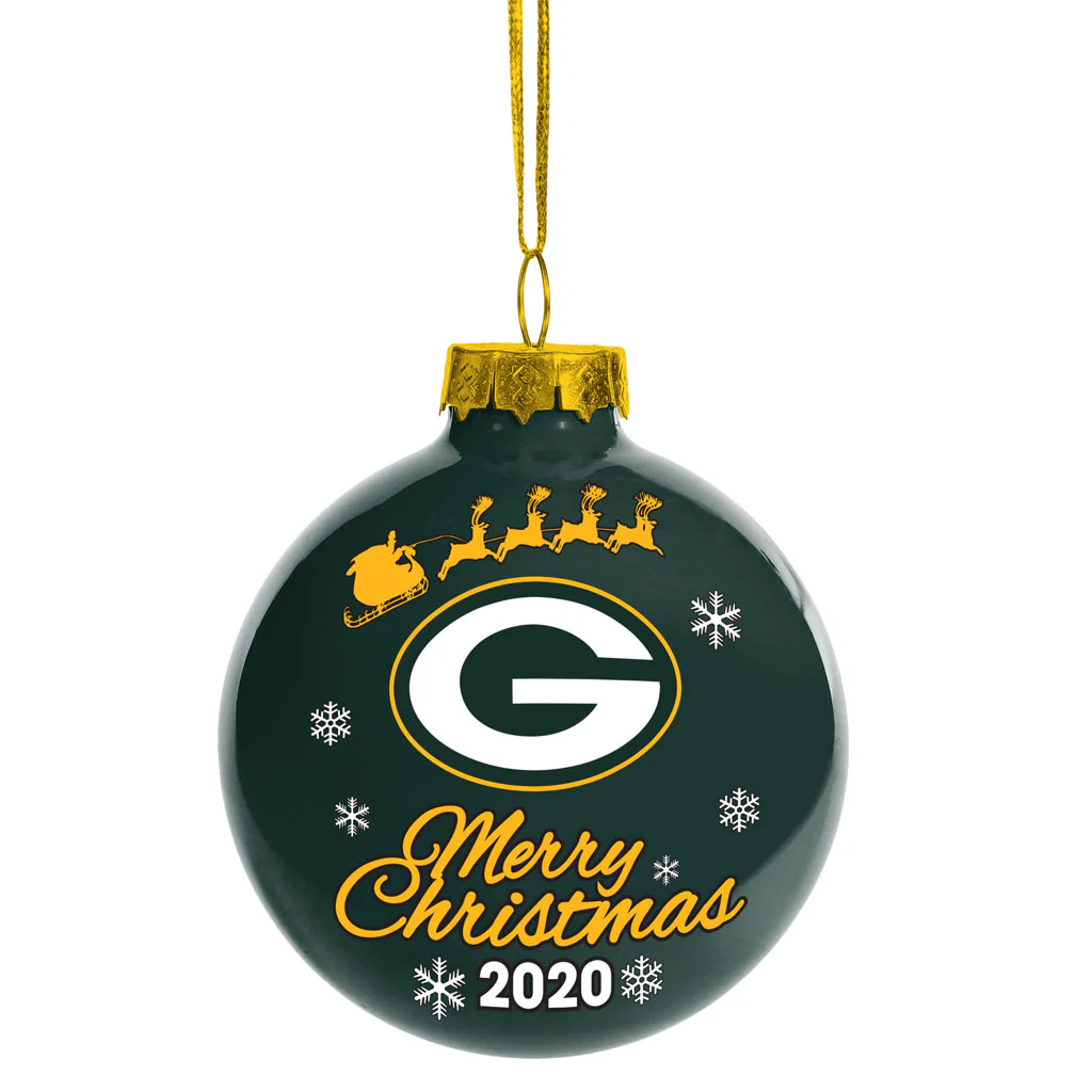 NFL Green Bay Packers FOCO Glass Ball Ornament