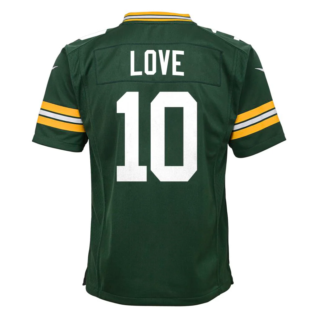 NFL Green Bay Packers Jordan Love Youth Nike Home Game Jersey - Green - Image 3