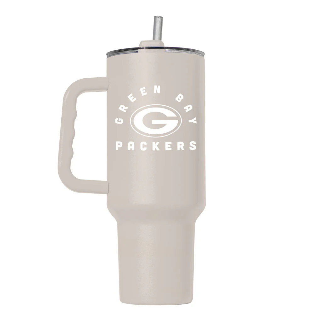 NFL Green Bay Packers Logo Brands 40oz Sand Travel Tumbler