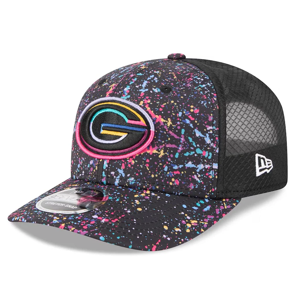 NFL Green Bay Packers New Era 2025 Crucial Catch 9SEVENTY Stretch-Snapback Hat - Black - Image 2