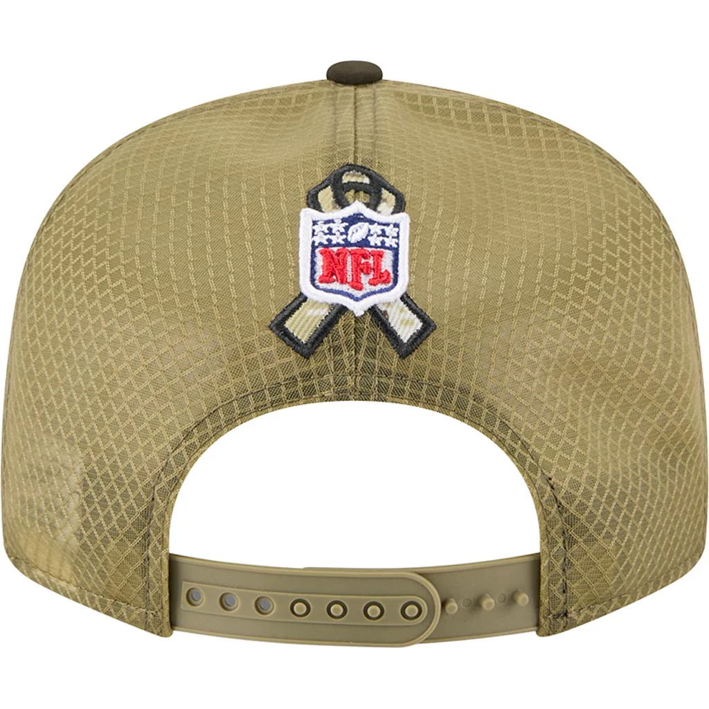 NFL Green Bay Packers New Era 2025 Salute to Service 9FIFTY Split Panel Snapback Hat - Green - Image 4