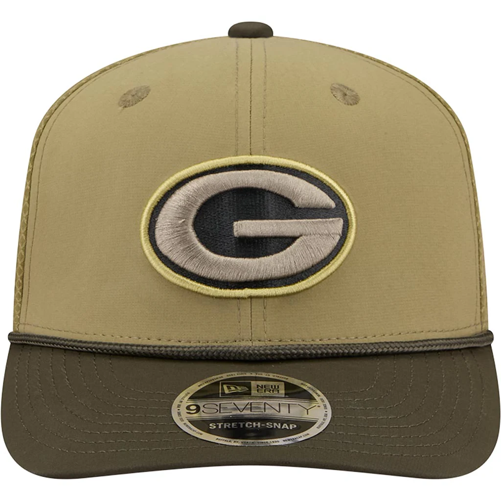 NFL Green Bay Packers New Era 2025 Salute to Service 9SEVENTY Stretch-Snapback Hat - Green - Image 3