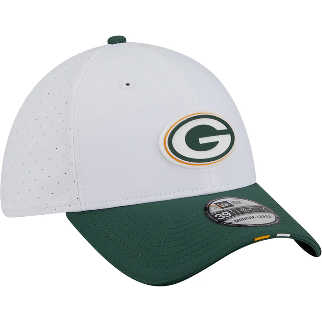 NFL Green Bay Packers New Era 2025 Training 39THIRTY Flex Fit Hat - White - Image 2