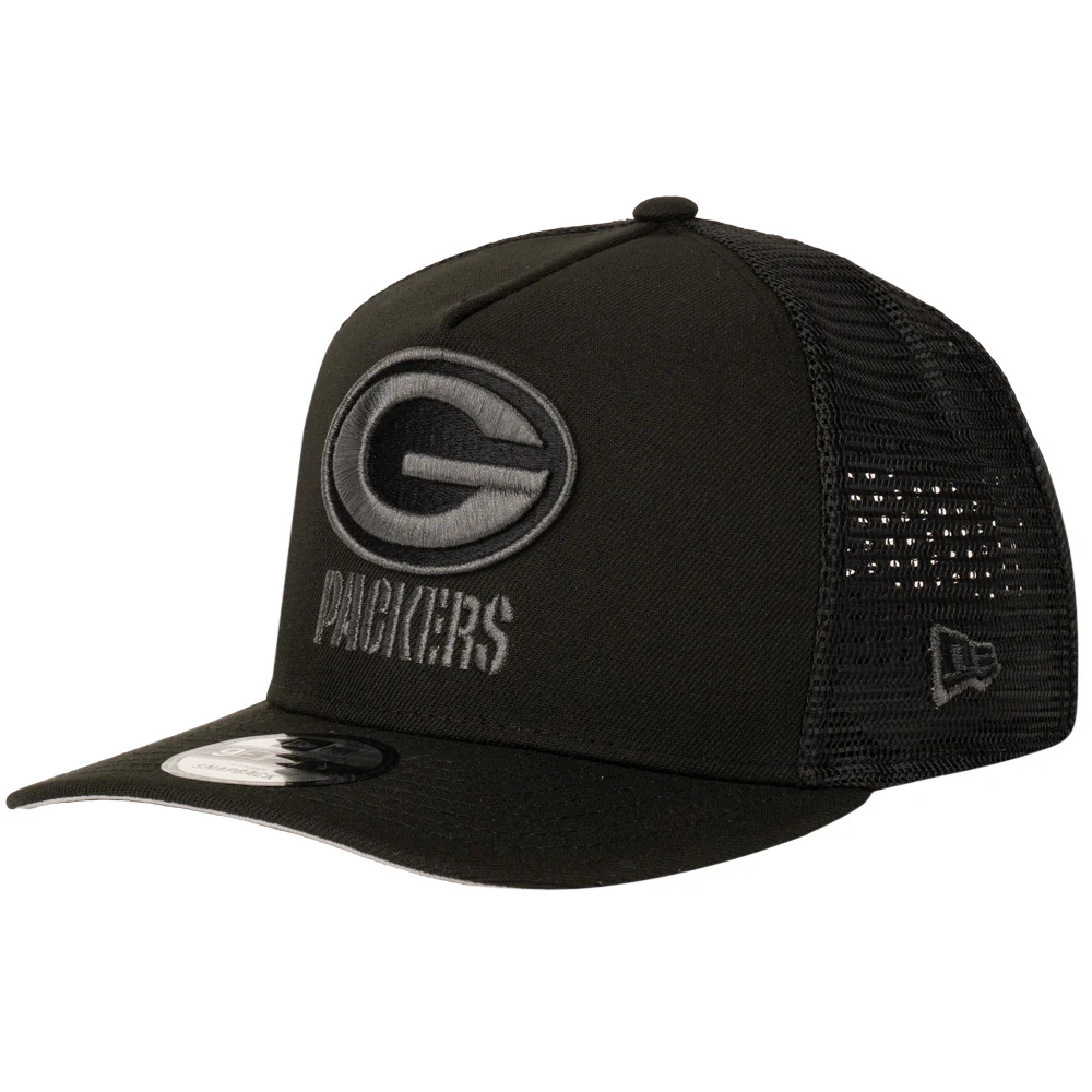NFL Green Bay Packers New Era Black Pearl A-Frame 9FIFTY Trucker Snapback Hat