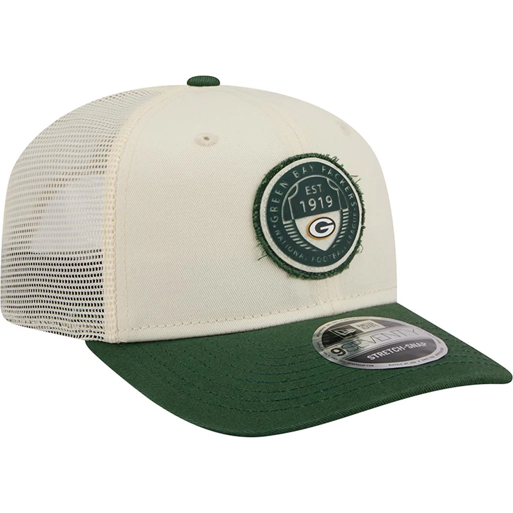 NFL Green Bay Packers New Era Circle 9SEVENTY Stretch-Snapback Hat - Cream - Image 2