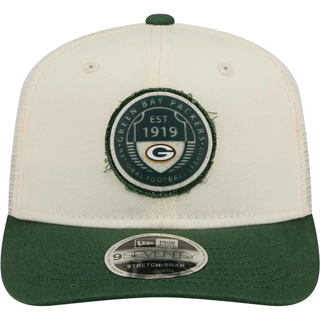 NFL Green Bay Packers New Era Circle 9SEVENTY Stretch-Snapback Hat - Cream - Image 3