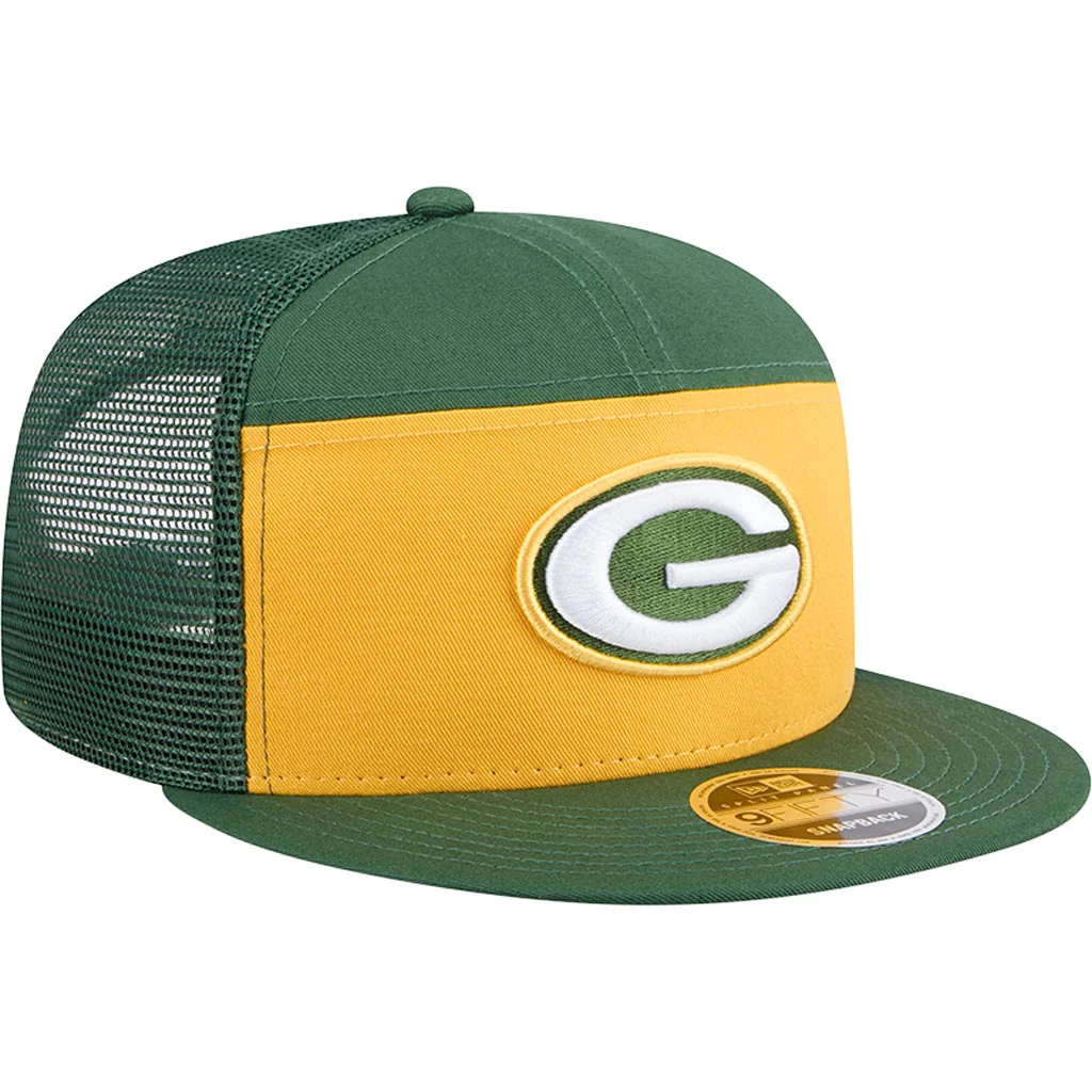 NFL Green Bay Packers New Era Outdoor 9FIFTY Split Panel Snapback Hat - Yellow - Image 2