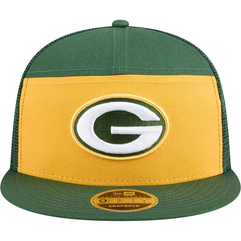 NFL Green Bay Packers New Era Outdoor 9FIFTY Split Panel Snapback Hat - Yellow - Image 3