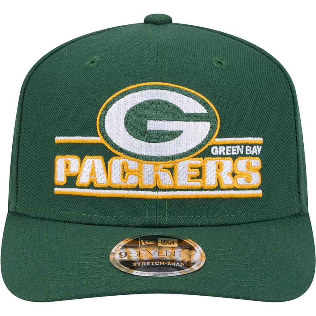 NFL Green Bay Packers New Era Stated 9SEVENTY Stretch-Snapback Hat - Green - Image 3