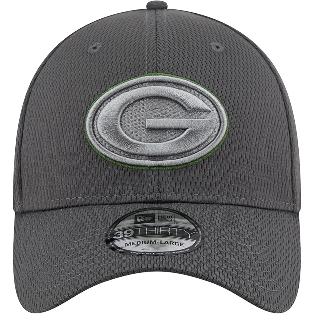NFL Green Bay Packers New Era Tonal Graphite 39THIRTY Flex Fit Hat - Graphite - Image 3