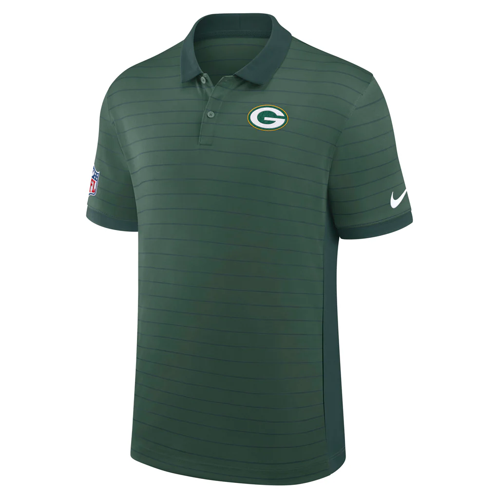 NFL Green Bay Packers Nike 2025 Dri-Fit Striped Polo - Green - Image 2