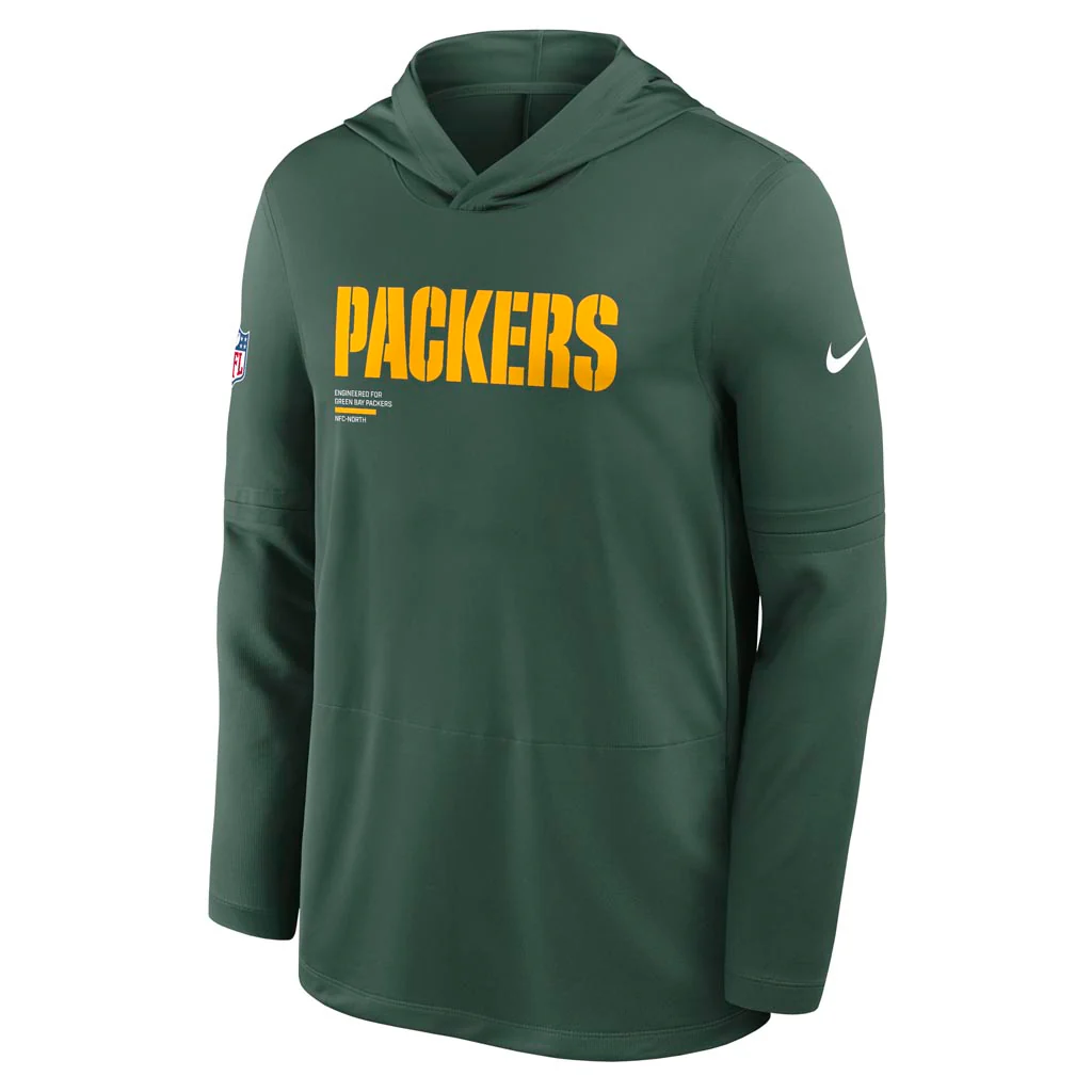 NFL Green Bay Packers Nike 2025 Sideline Lightweight Hoodie - Green - Image 2