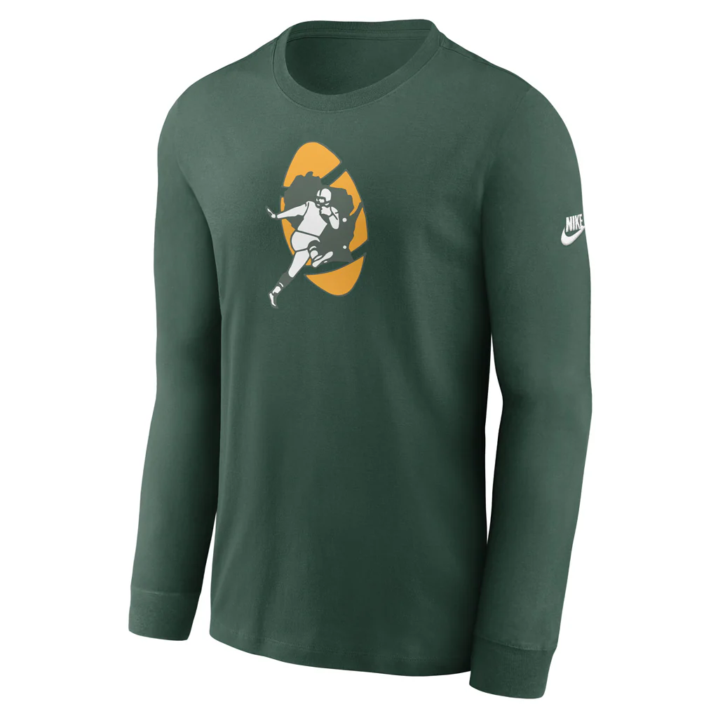 NFL Green Bay Packers Nike Rewind Essential Long Sleeve T-Shirt - Image 2