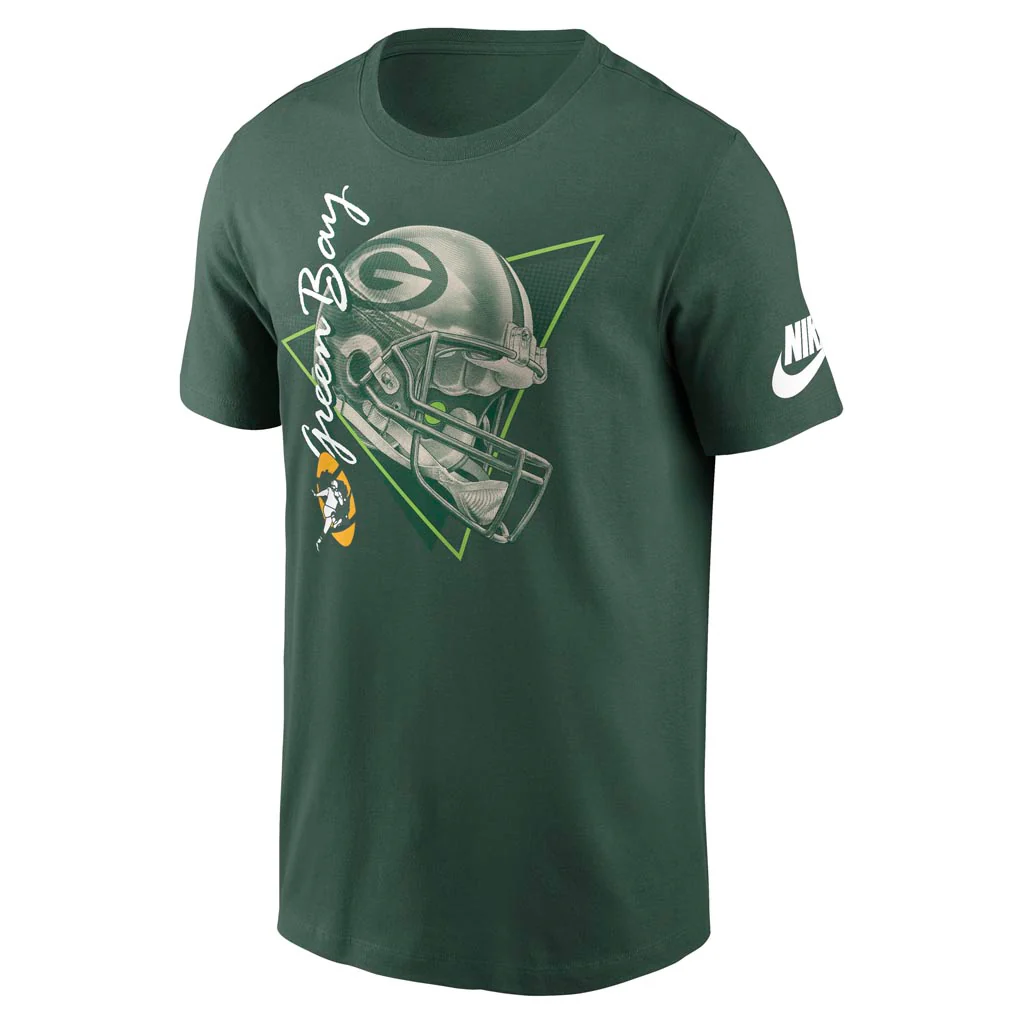 NFL Green Bay Packers Nike Rewind Helmet T-Shirt - Green - Image 2