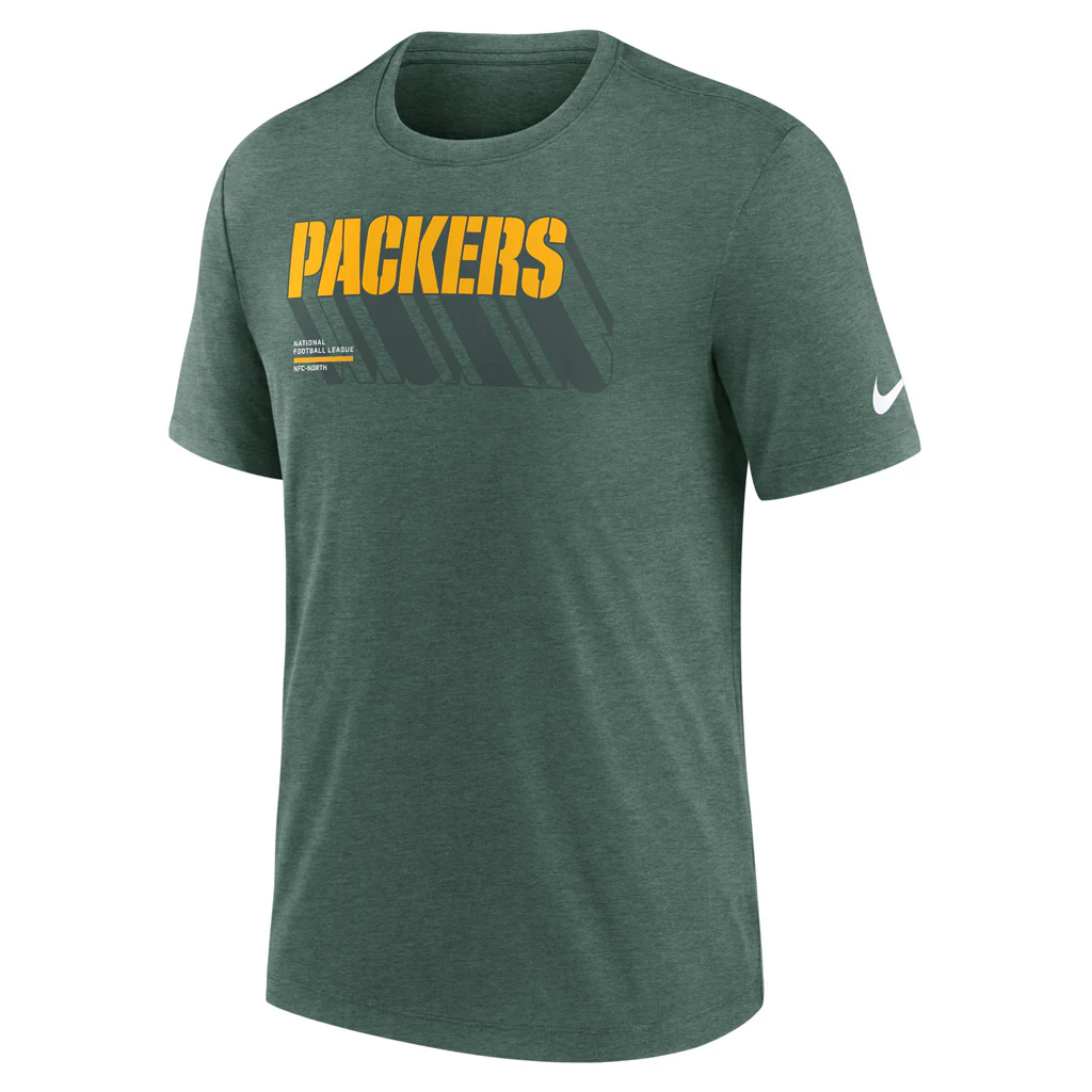 NFL Green Bay Packers Nike Script Trail Triblend T-Shirt - Green - Image 2