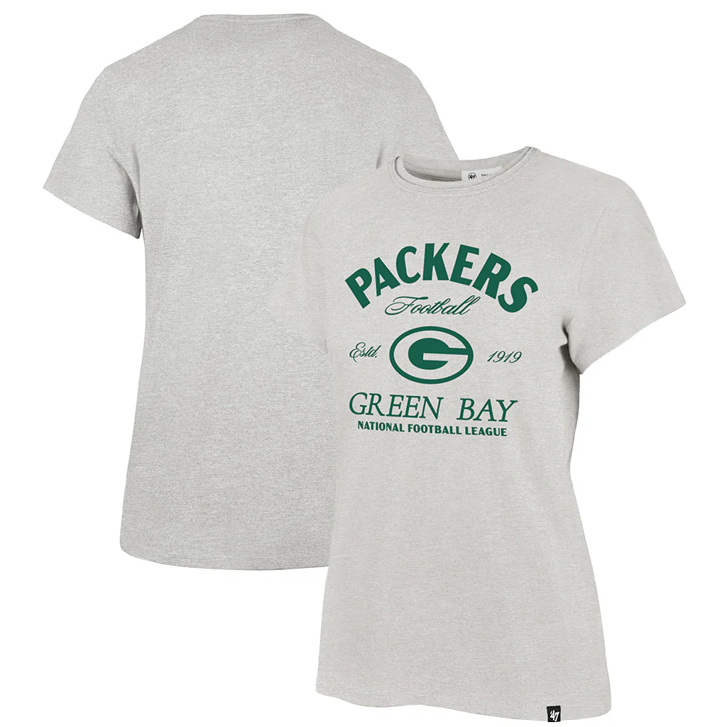 NFL Green Bay Packers Women's '47 Break Free Frankie T-Shirt - Gray