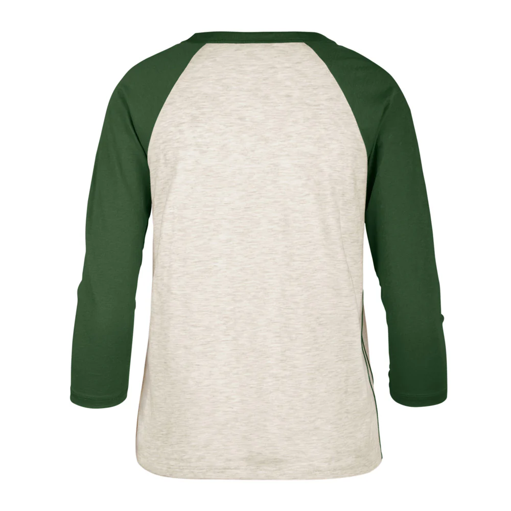 NFL Green Bay Packers Women's '47 Good Vibes Ava Raglan T-Shirt - Cream - Image 2