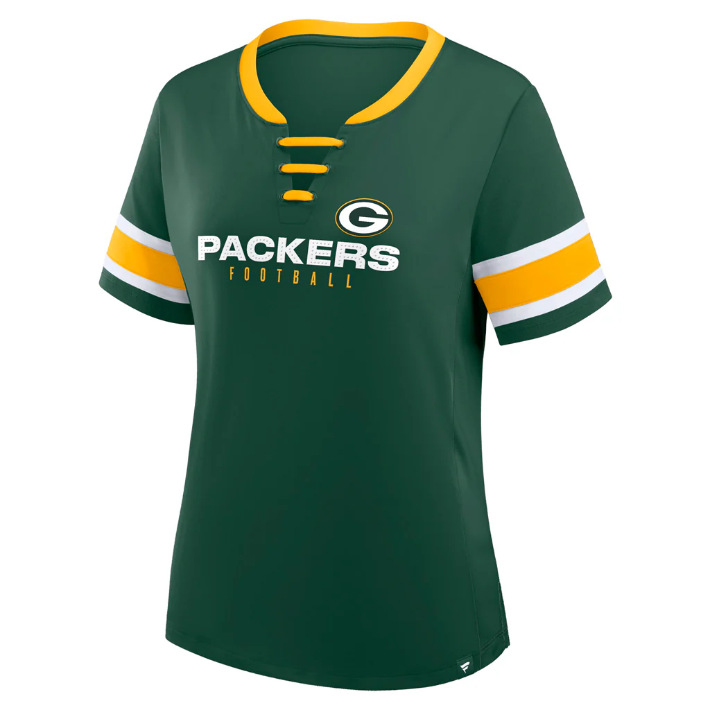 NFL Green Bay Packers Women's Fanatics Draw Play Athena Lace-Up Top - Green - Image 2