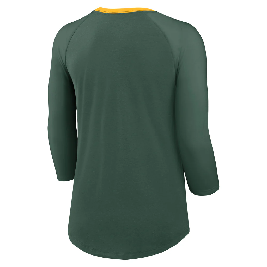 NFL Green Bay Packers Women's Nike Fashion 3/4 Sleeve T-Shirt - Green - Image 3
