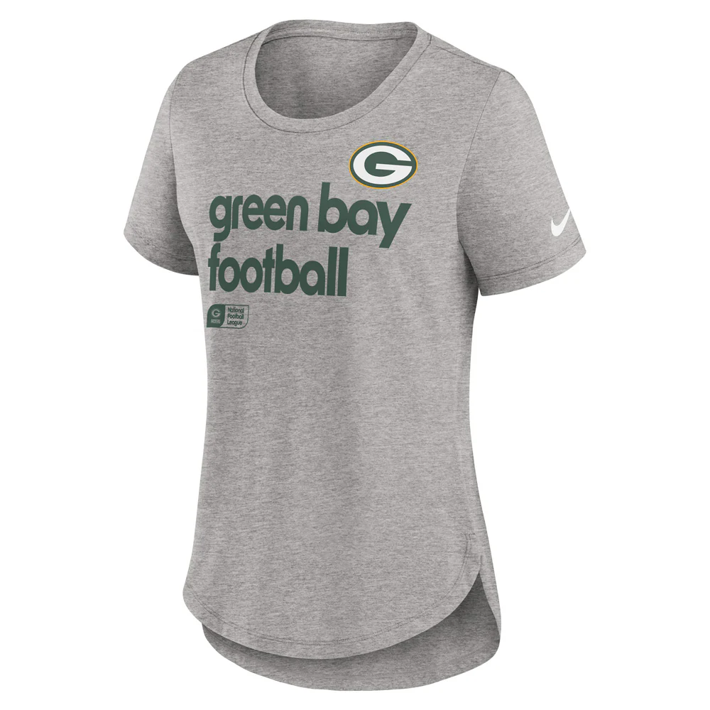 NFL Green Bay Packers Women's Nike Tri-Blend Fashion T-Shirt - Heather Gray - Image 2