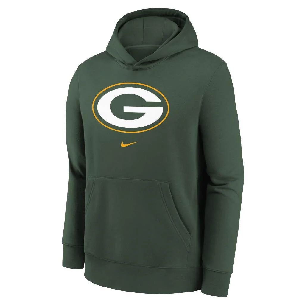 NFL Green Bay Packers Youth Nike Club Pullover Hoodie - Green - Image 2