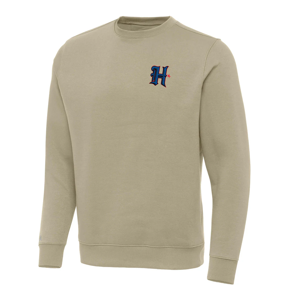 NFL Houston Texans Antigua Alternate Victory Crewneck Sweater - Khaki