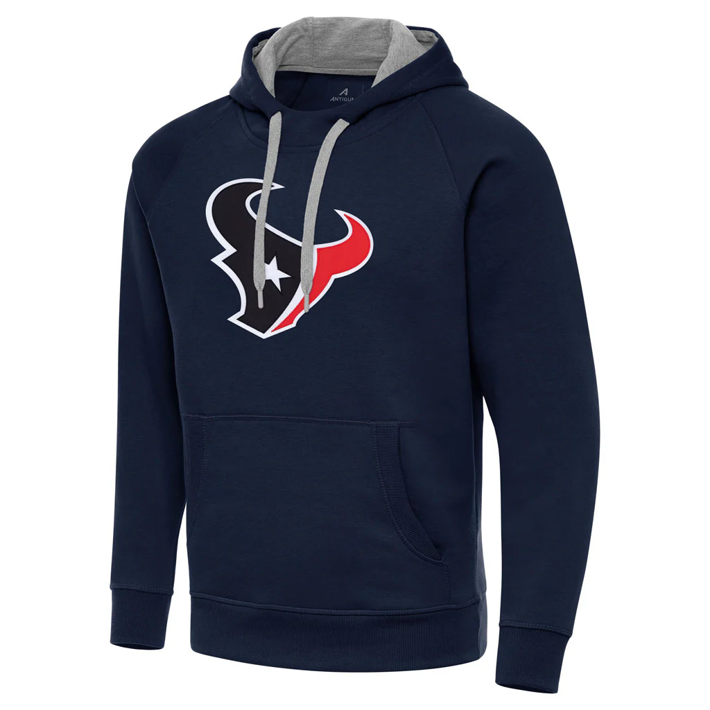NFL Houston Texans Antigua Full Front Victory Pullover Hoodie - Navy - Image 2