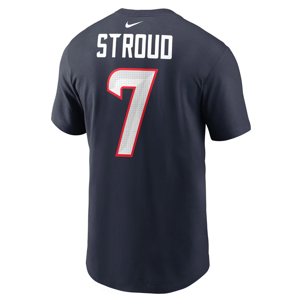 NFL Houston Texans CJ Stroud Nike Name & Number T-Shirt - Navy - Image 3