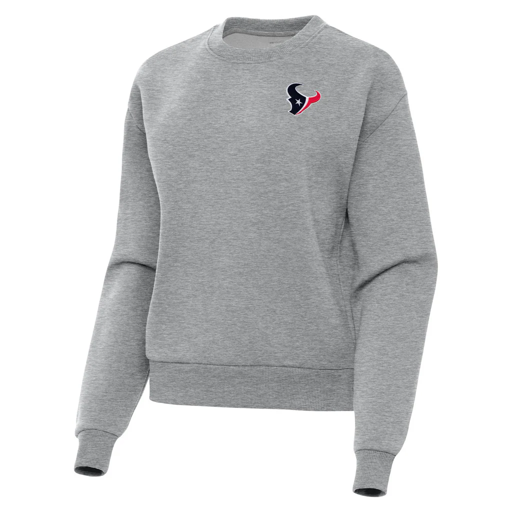 NFL Houston Texans Women's Antigua Victory Crewneck Sweater - Heather gray