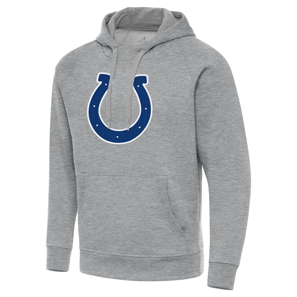 NFL Indianapolis Colts Antigua Full Front Victory Pullover Hoodie - Heather gray - Image 2