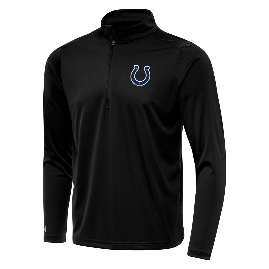 NFL Indianapolis Colts Antigua Tribute 1/4 Zip Pullover Jacket - Black