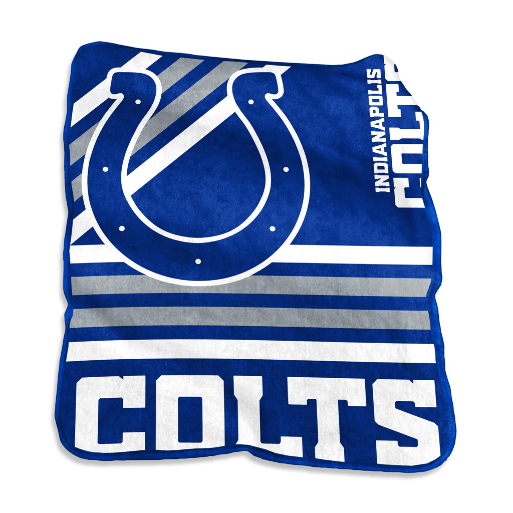 NFL Indianapolis Colts Logo Brands 50" x 60" Raschel Blanket - Blue