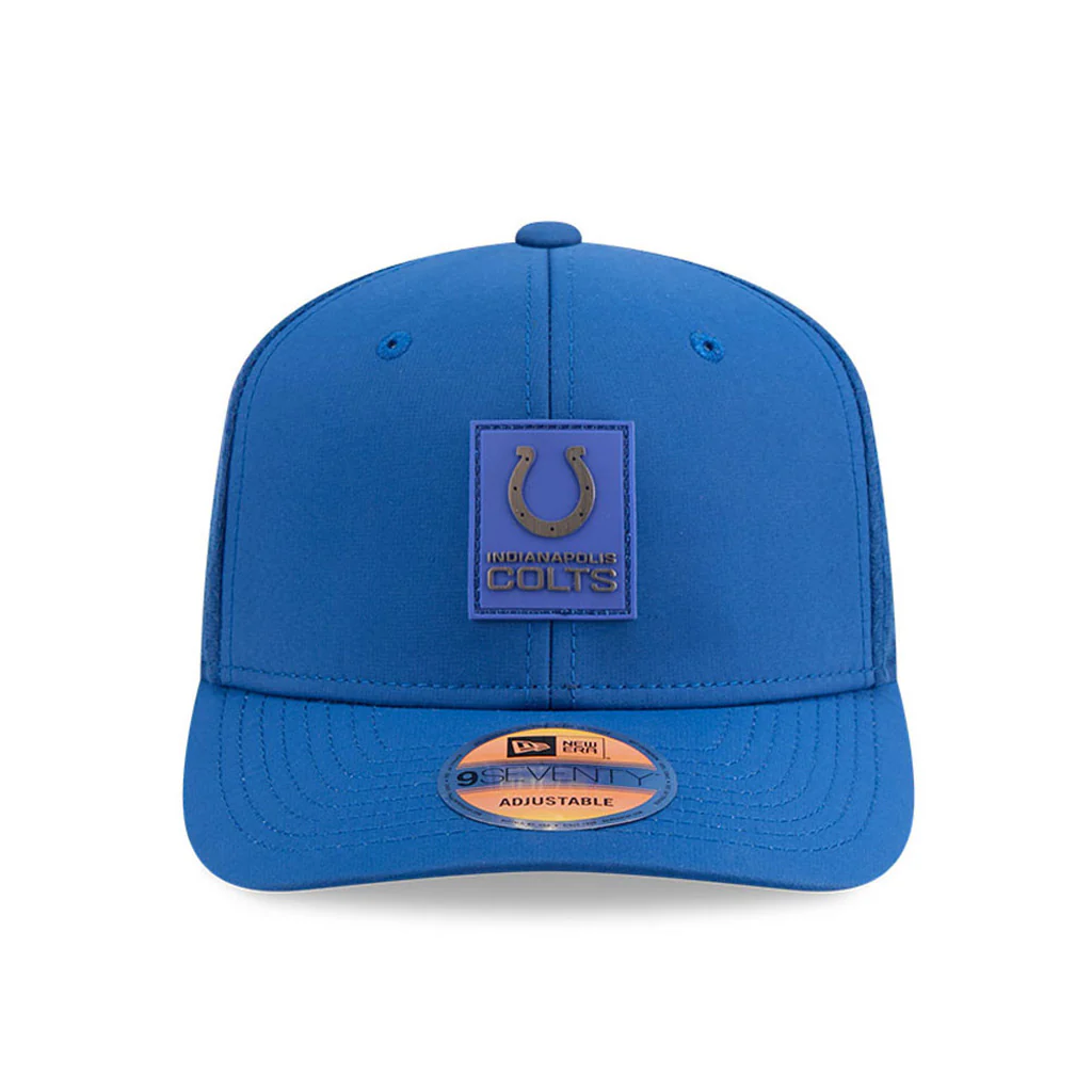 NFL Indianapolis Colts New Era 2025 Sideline 9SEVENTY Stretch-Snapback Hat - Blue - Image 3