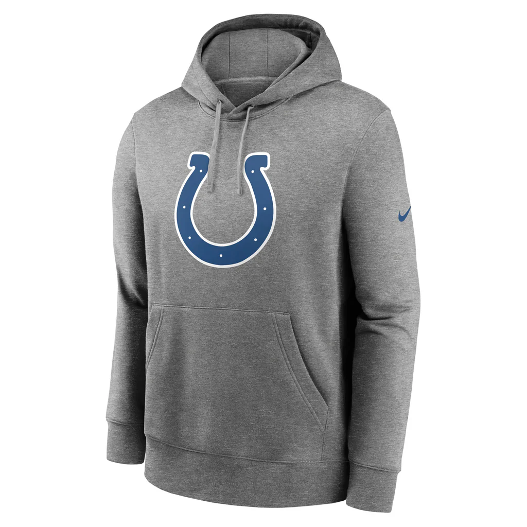 NFL Indianapolis Colts Nike Club Logo Pullover Hoodie - Gray - Image 2