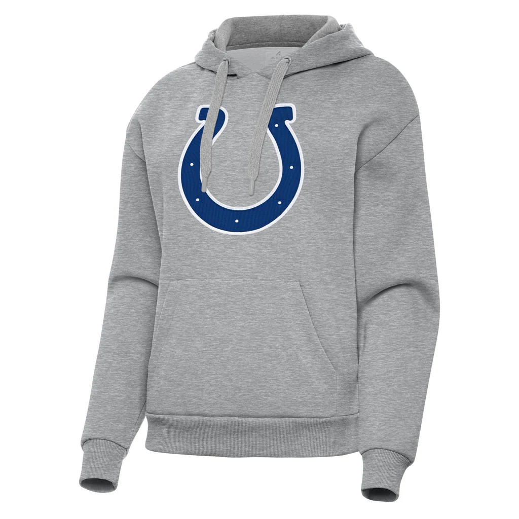 NFL Indianapolis Colts Women's Antigua Full Front Victory Pullover Hoodie - Heather gray