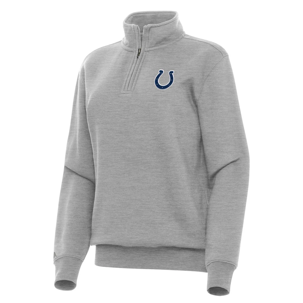 NFL Indianapolis Colts Women's Antigua Victory 1/4 Zip Pullover Jacket - Heather gray